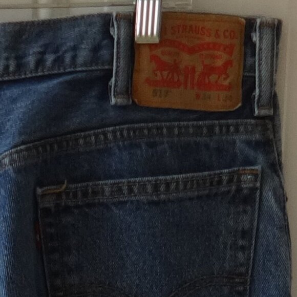 Levi's men's 517 denim jeans size 34 x 34, medium wash, straight leg,cotton, VGC - Picture 9 of 9